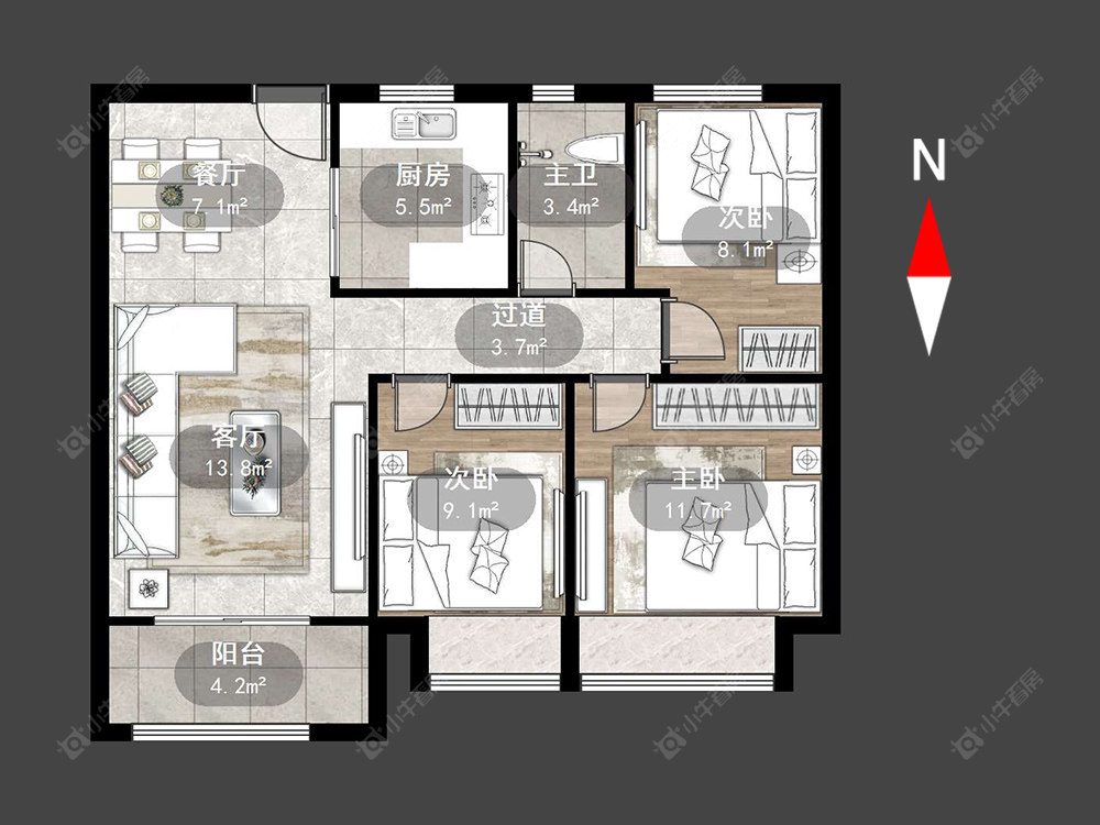 常州红星国际广场在售二手房源户型图_小牛看房
