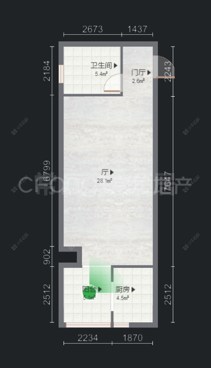 常州新北万达广场在租房源户型图_小牛看房