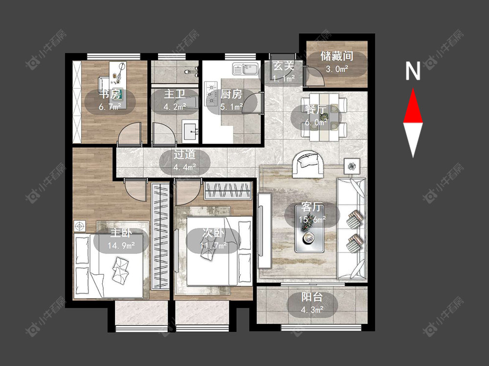 常州万科城在售二手房源户型图_小牛看房
