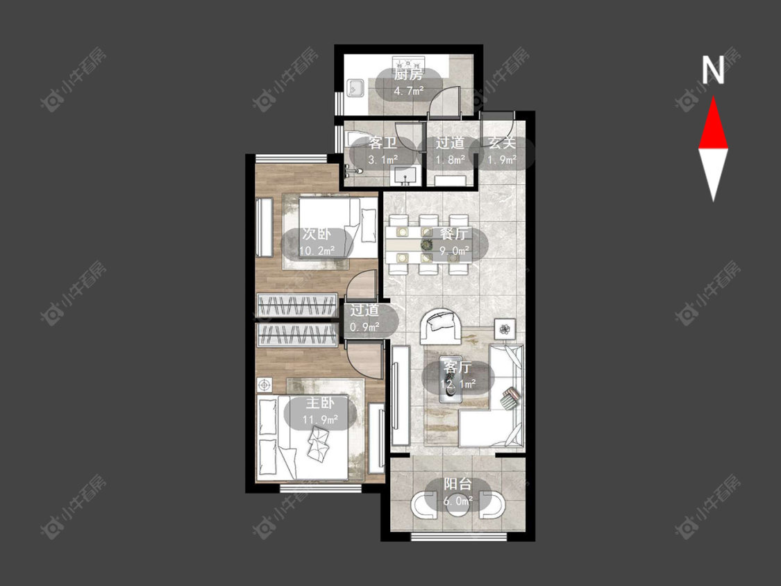 常州聚盛花园在售二手房源户型图_小牛看房