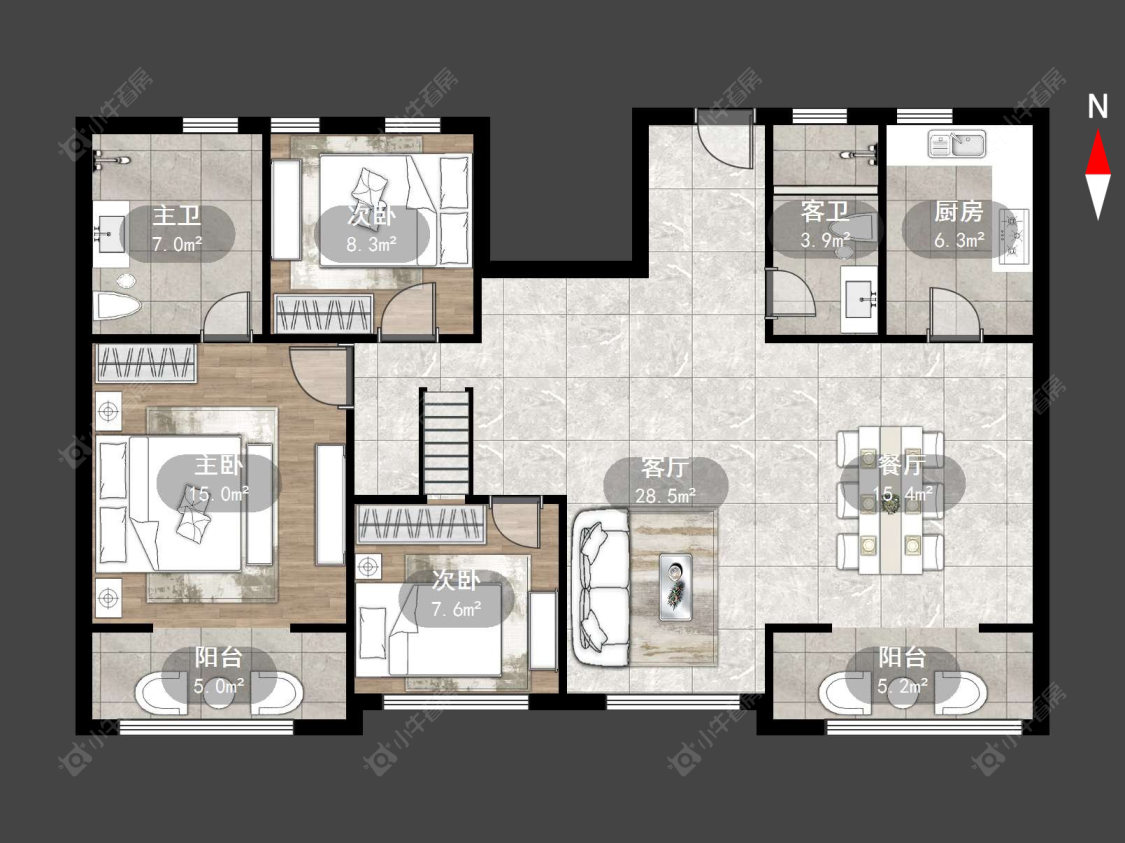 融创滨湖御园房源户型图 常州融创滨湖御园在售二手房源户型图_小牛看房