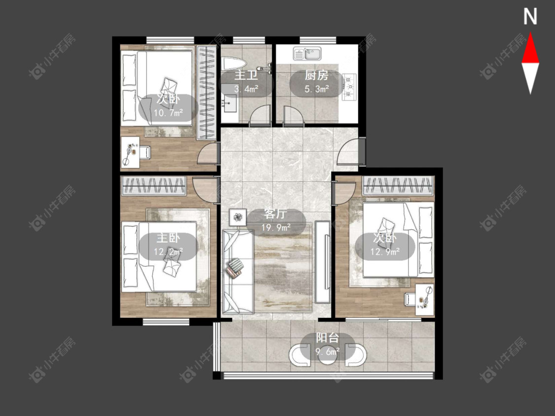 常州浦南南村在售二手房源户型图_小牛看房