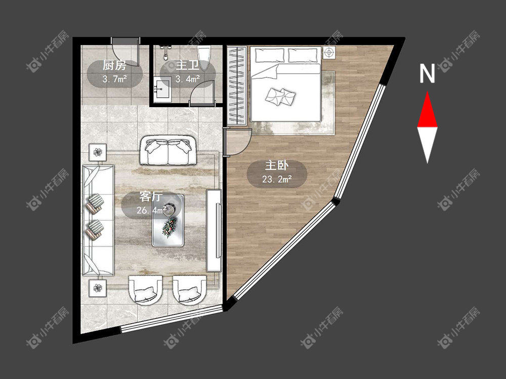 常州爱琴海公寓在租房源户型图_小牛看房