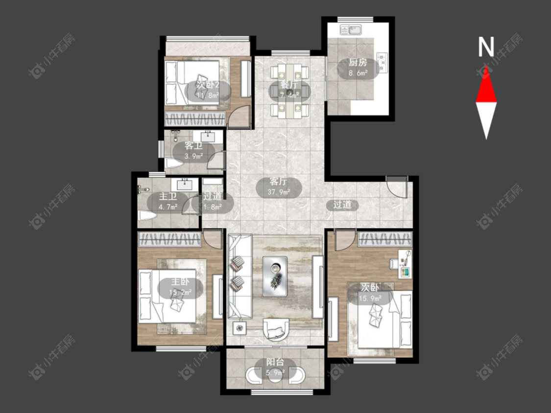 常州怡景名园在售二手房源户型图_小牛看房