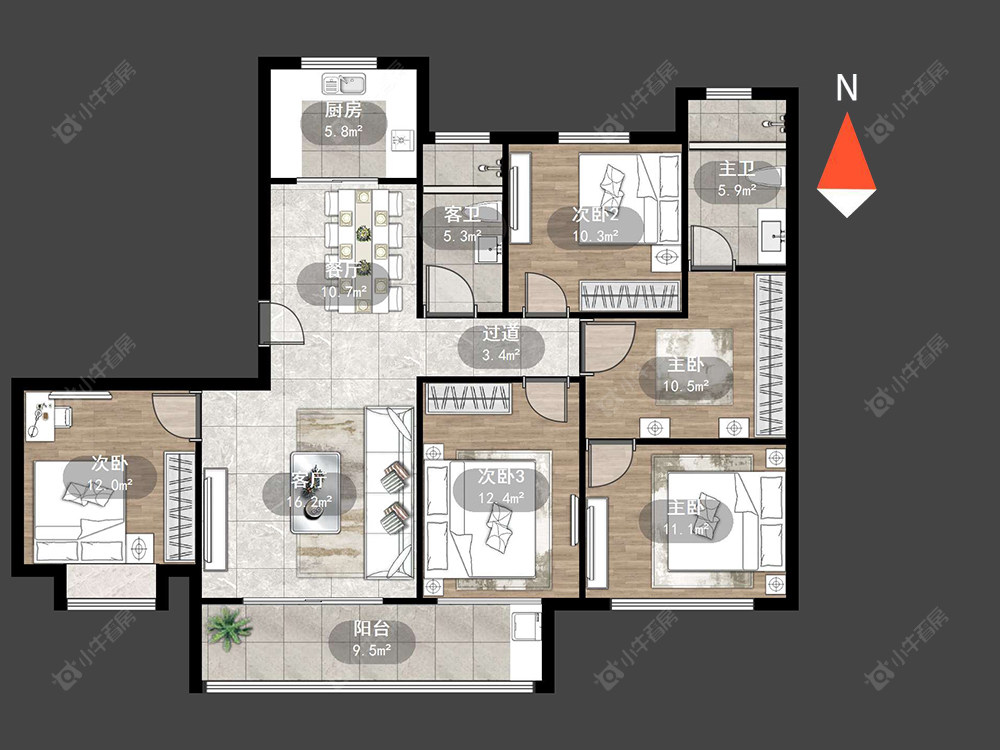 常州中梁首府壹号在售二手房源户型图_小牛看房