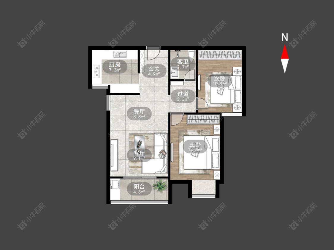 常州青山湾南区在售二手房源户型图_小牛看房