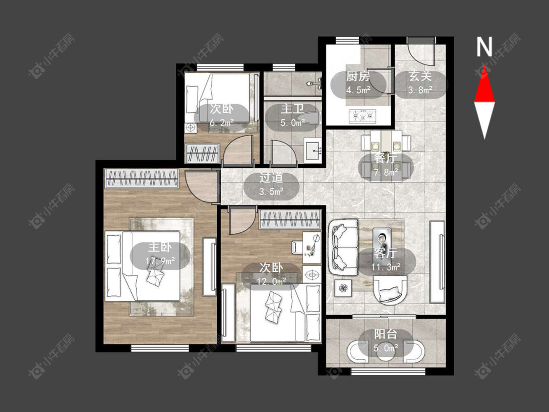 常州玉兰广场五期在售二手房源户型图_小牛看房