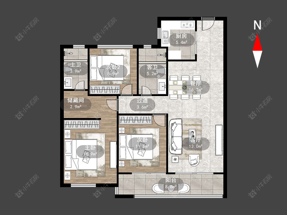 常州美的国宾府在售二手房源户型图_小牛看房