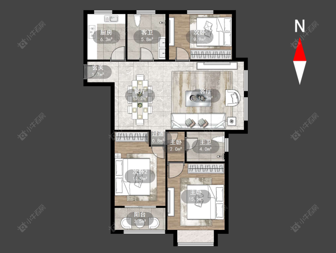 常州聚怡花园北区在售二手房源户型图_小牛看房