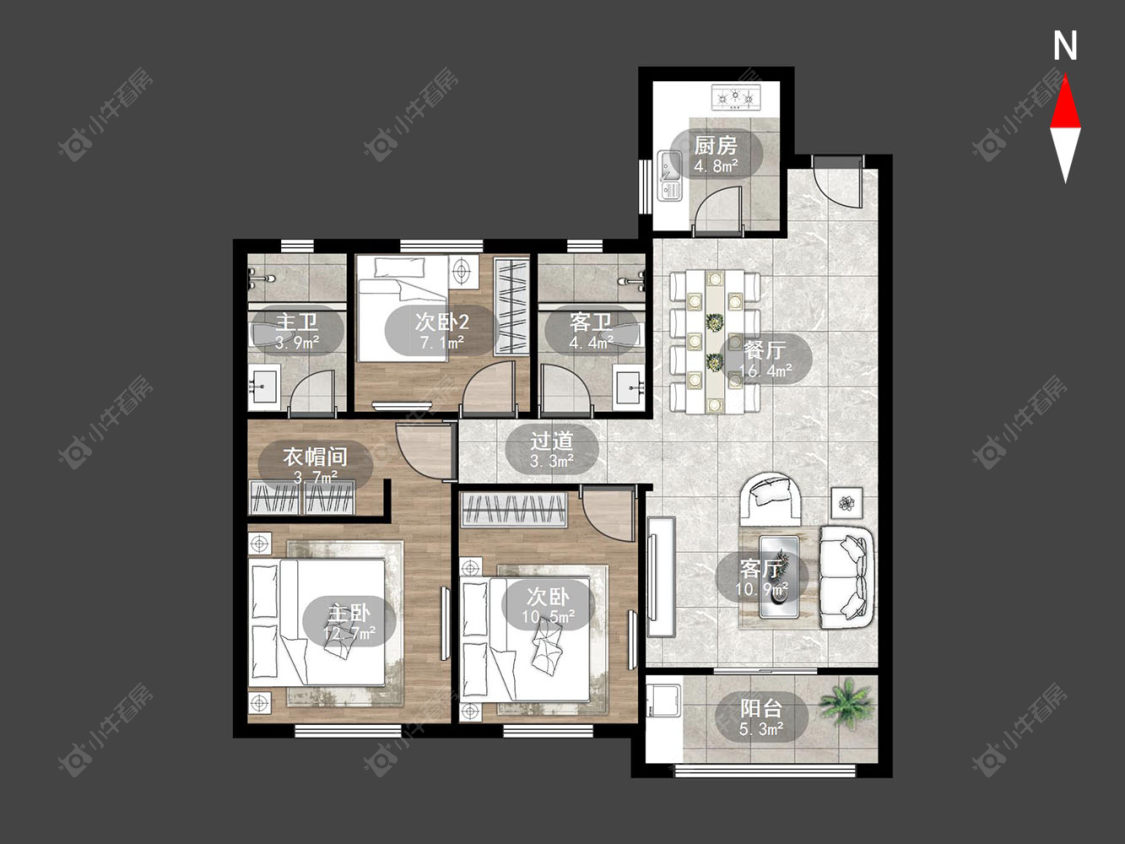 常州临津花园在售二手房源户型图_小牛看房