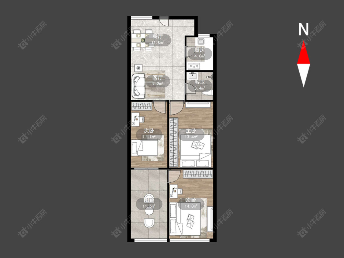 常州花园南村在售二手房源户型图_小牛看房