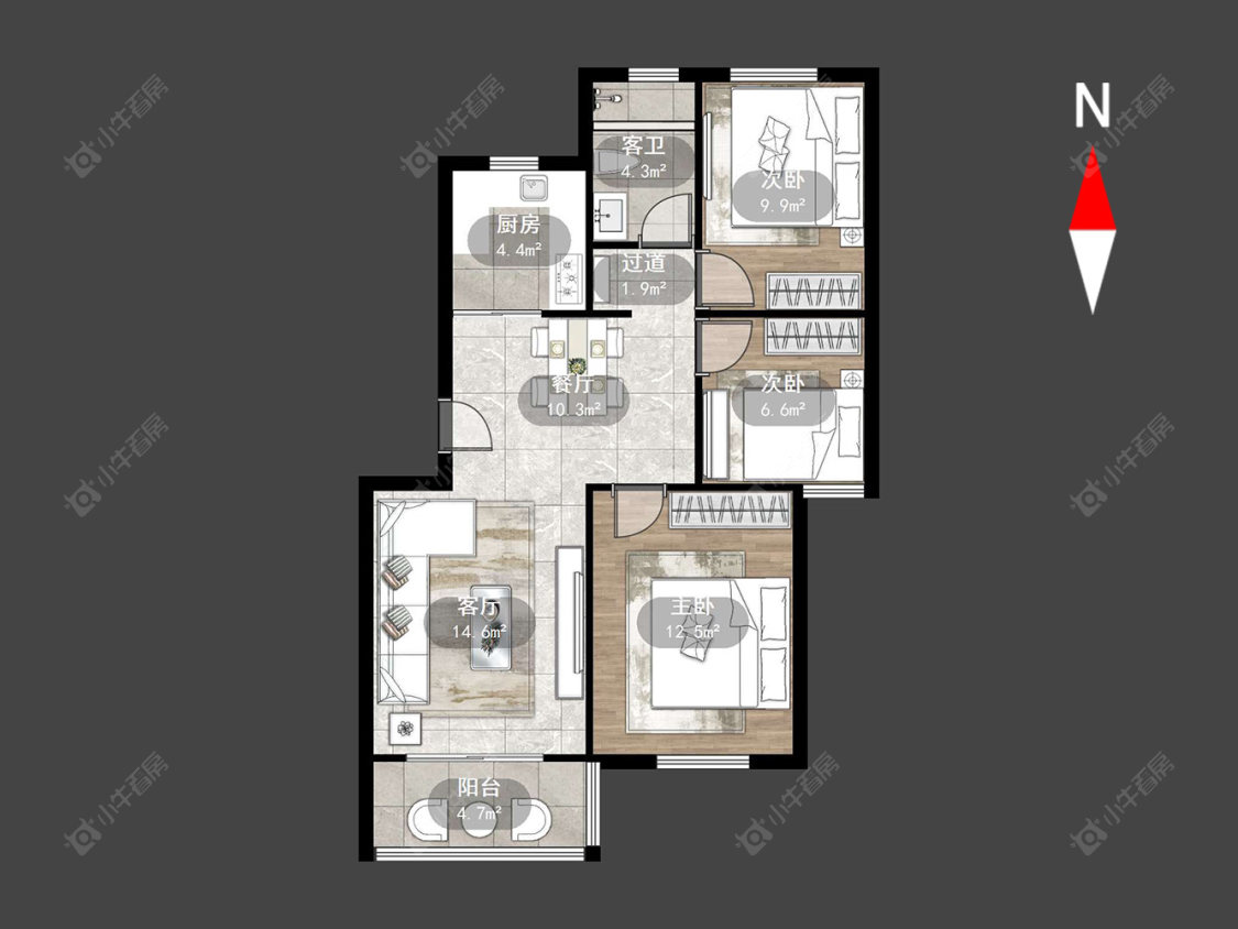 常州嘉盛花园在售二手房源户型图_小牛看房