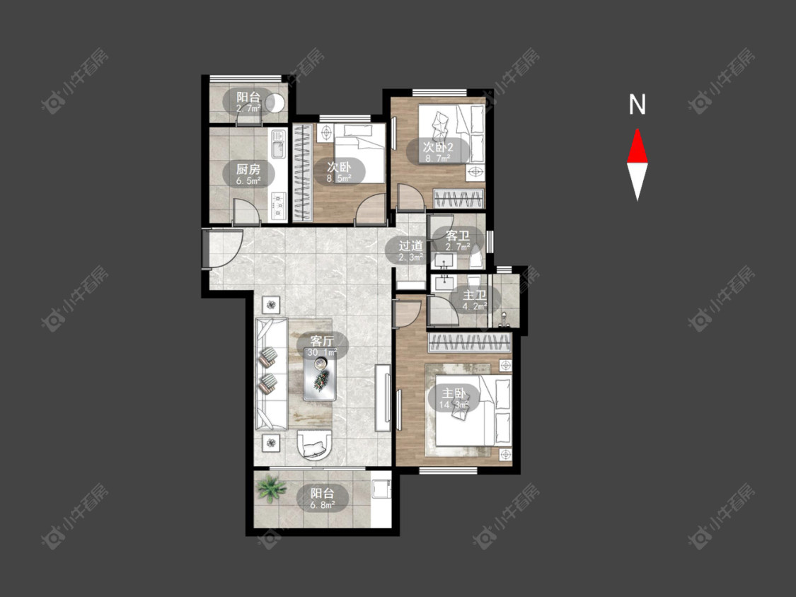 常州百兴澜庭在售二手房源户型图_小牛看房