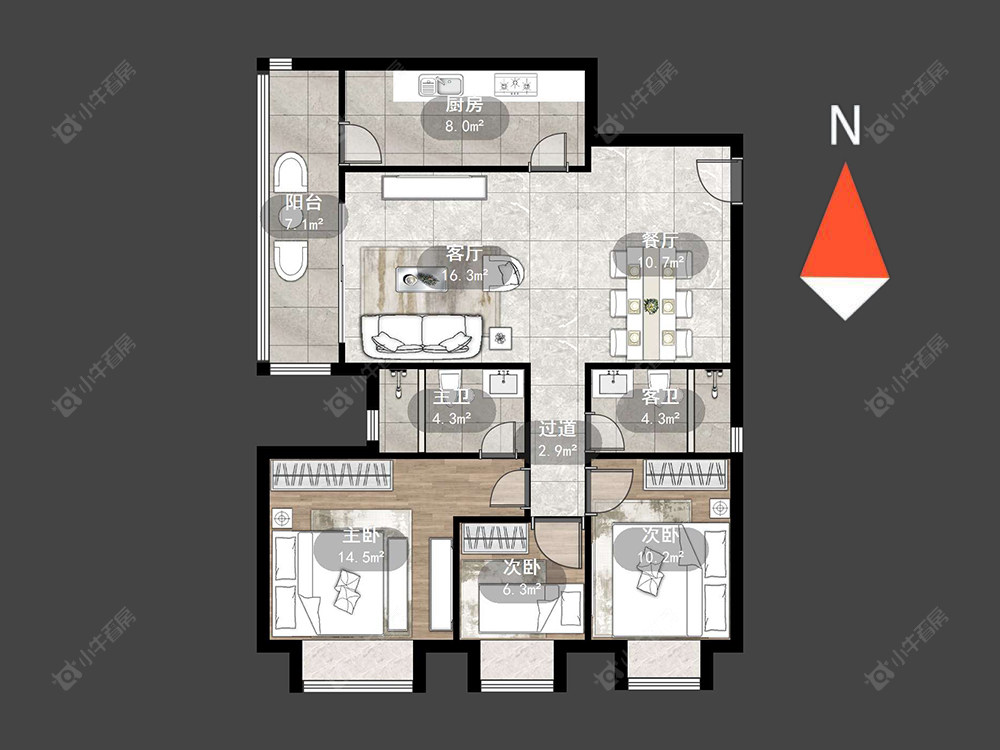 恒大御景房源户型图 常州恒大御景在售二手房源户型图_小牛看房