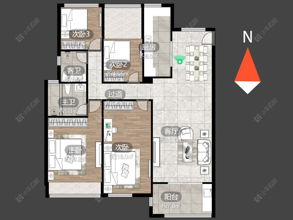 常州紫金城南区在售二手房源户型图_小牛看房