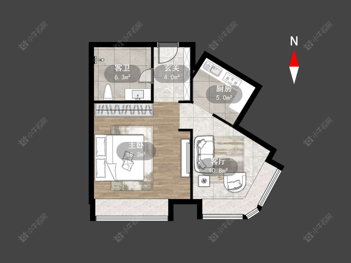 常州新城国际公寓在售二手房源户型图_小牛看房