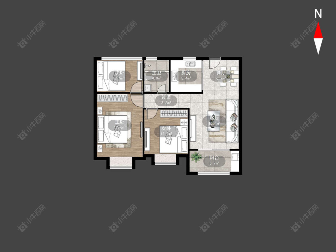 常州河枫御景花苑在售二手房源户型图_小牛看房