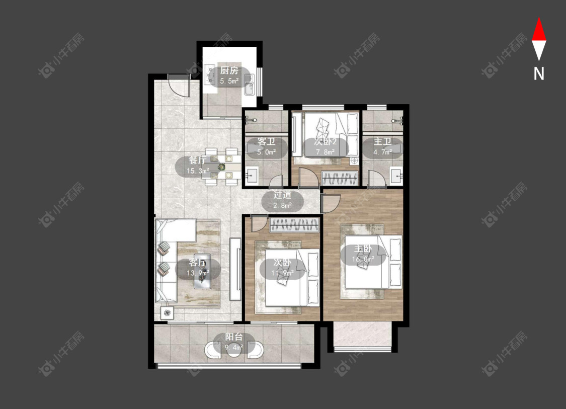 常州九洲玺在售二手房源户型图_小牛看房