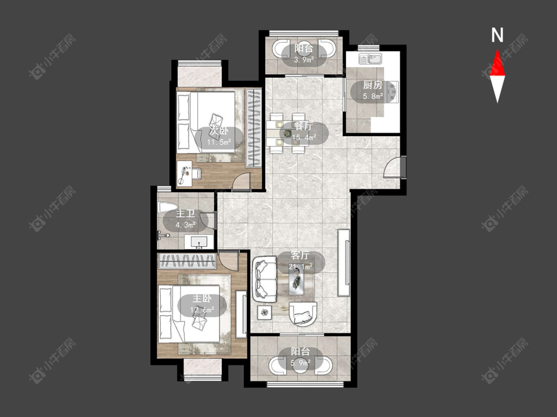 世纪华城西区房源户型图 常州世纪华城西区在售二手房源户型图_小牛看房