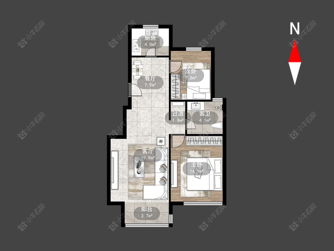 百草苑房源户型图 常州百草苑在售二手房源户型图_小牛看房