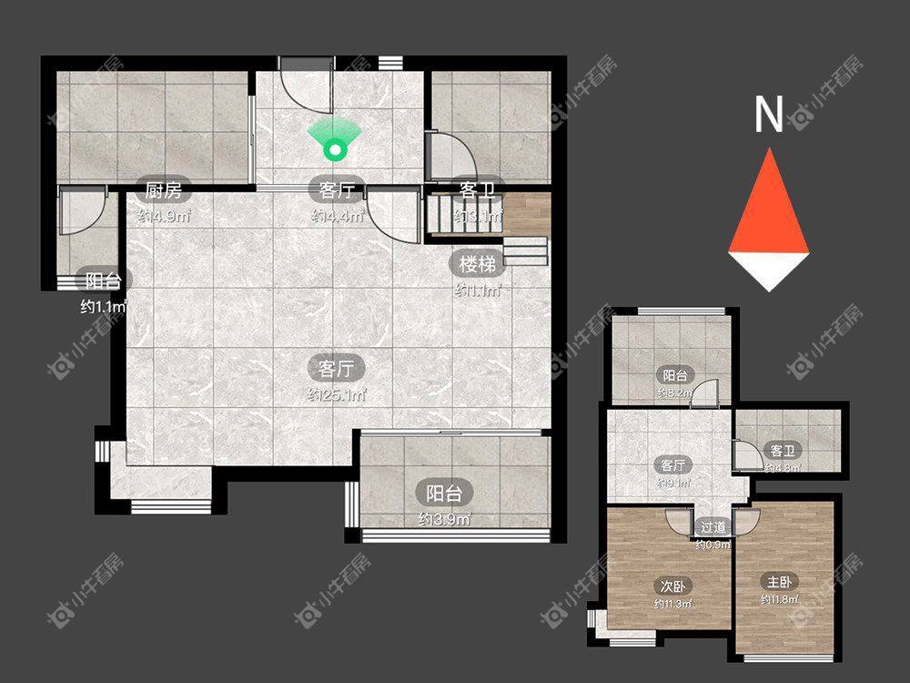 华府家园房源户型图 常州华府家园在租房源户型图_小牛看房