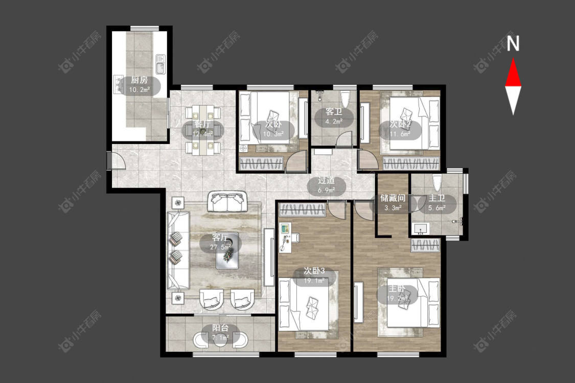 聚通豪庭房源户型图 常州聚通豪庭在售二手房源户型图_小牛看房