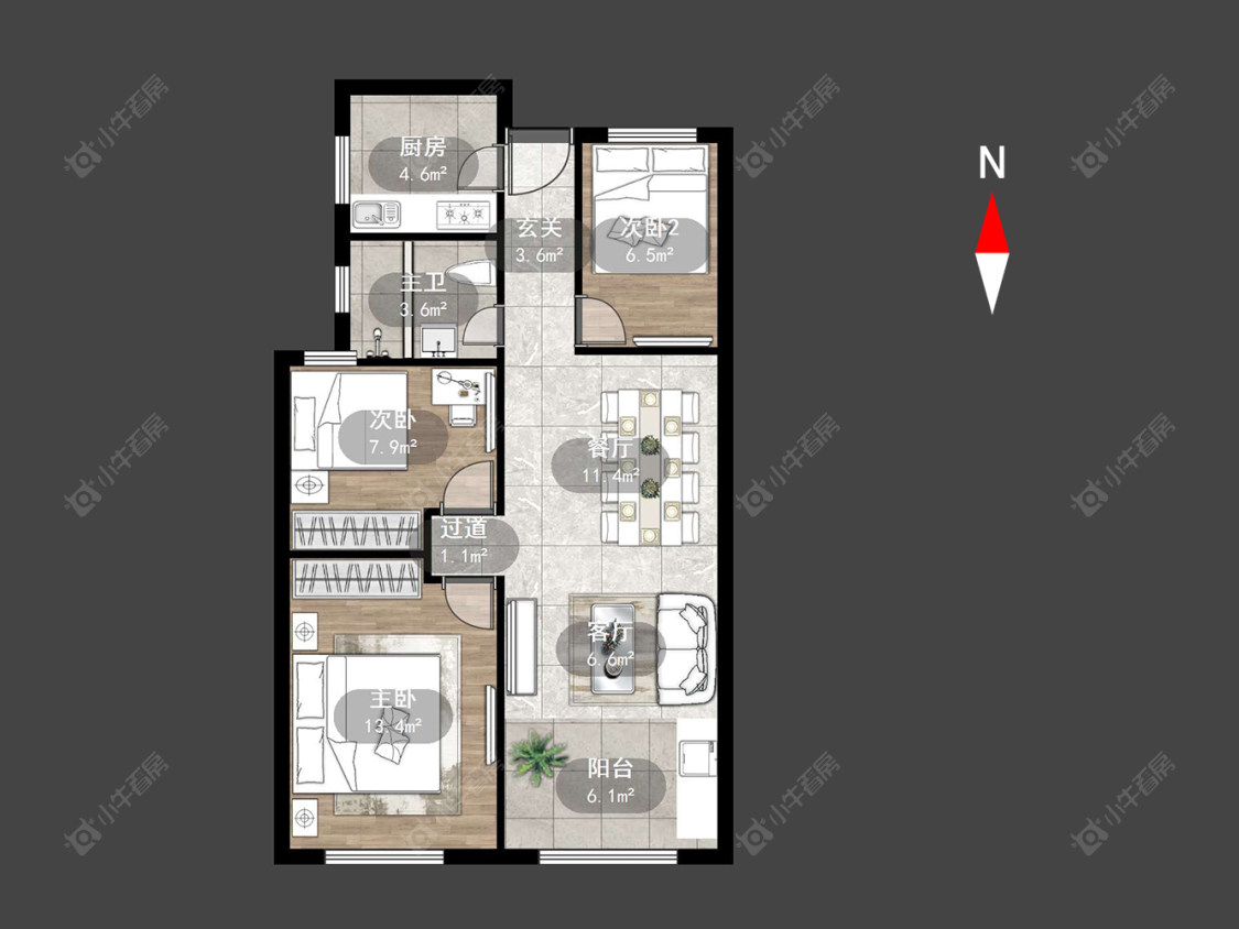 常州新城悠活城在售二手房源户型图_小牛看房