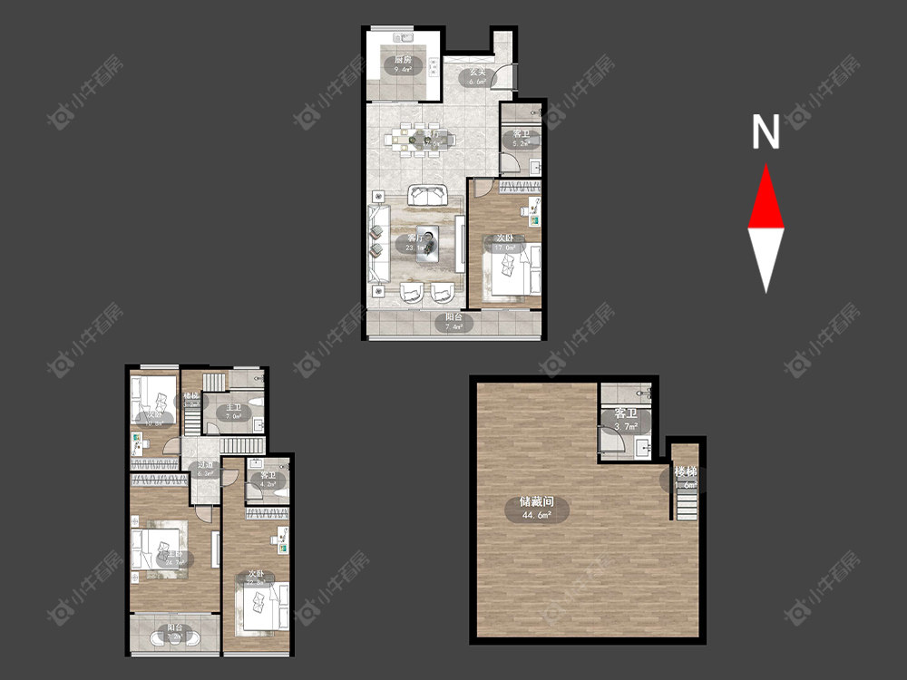 常州绿地香奈别墅区在售二手房源户型图_小牛看房