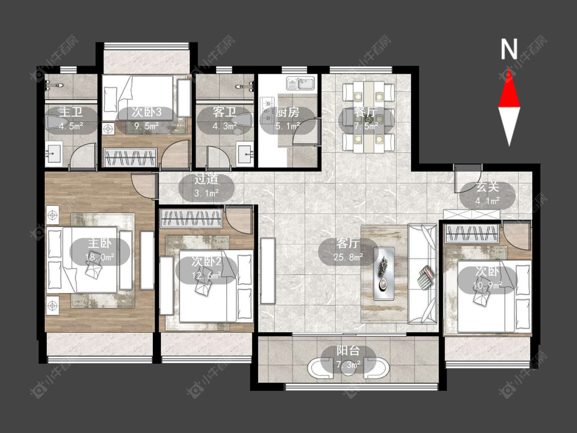 常州龙控公园道在售二手房源户型图_小牛看房
