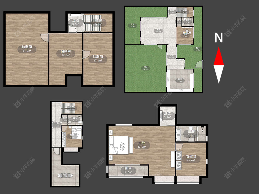 常州太湖院子在售二手房源户型图_小牛看房