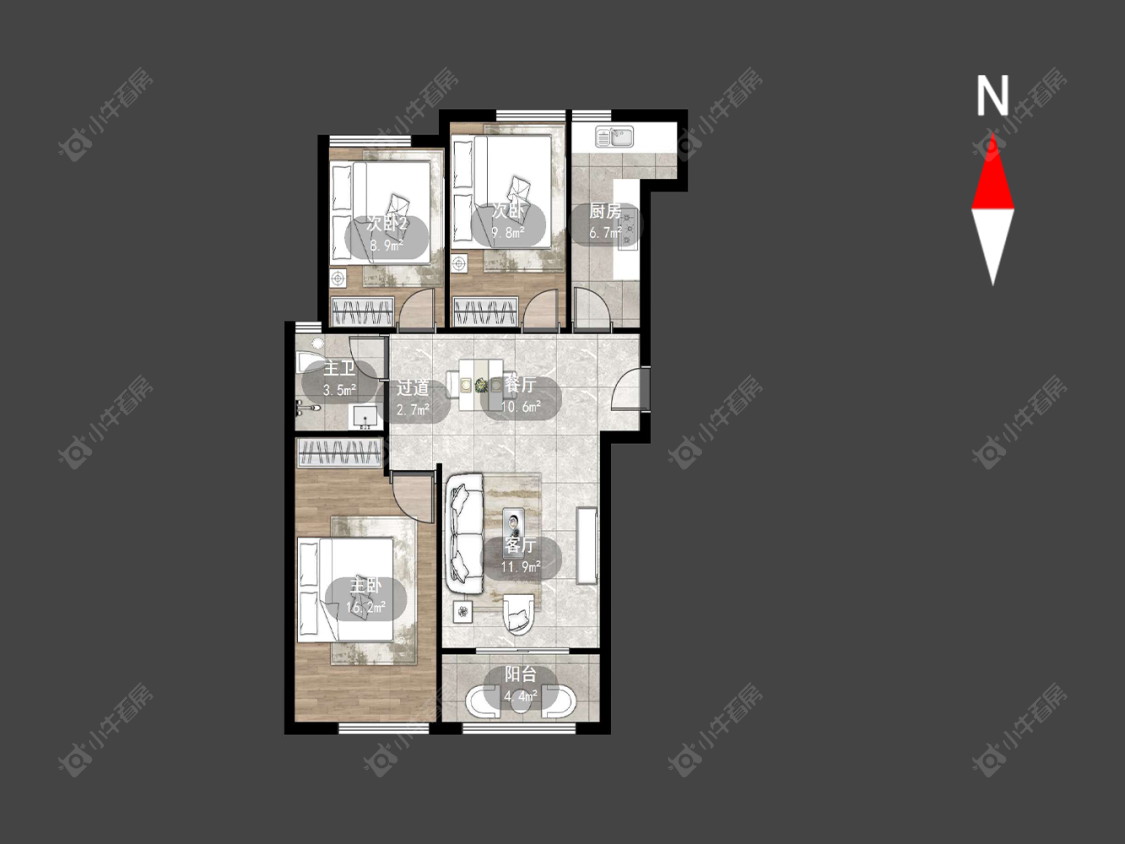 常州锦绣天地在售二手房源户型图_小牛看房