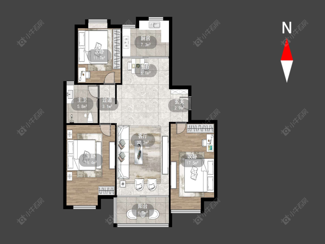 常州府翰苑西区在售二手房源户型图_小牛看房