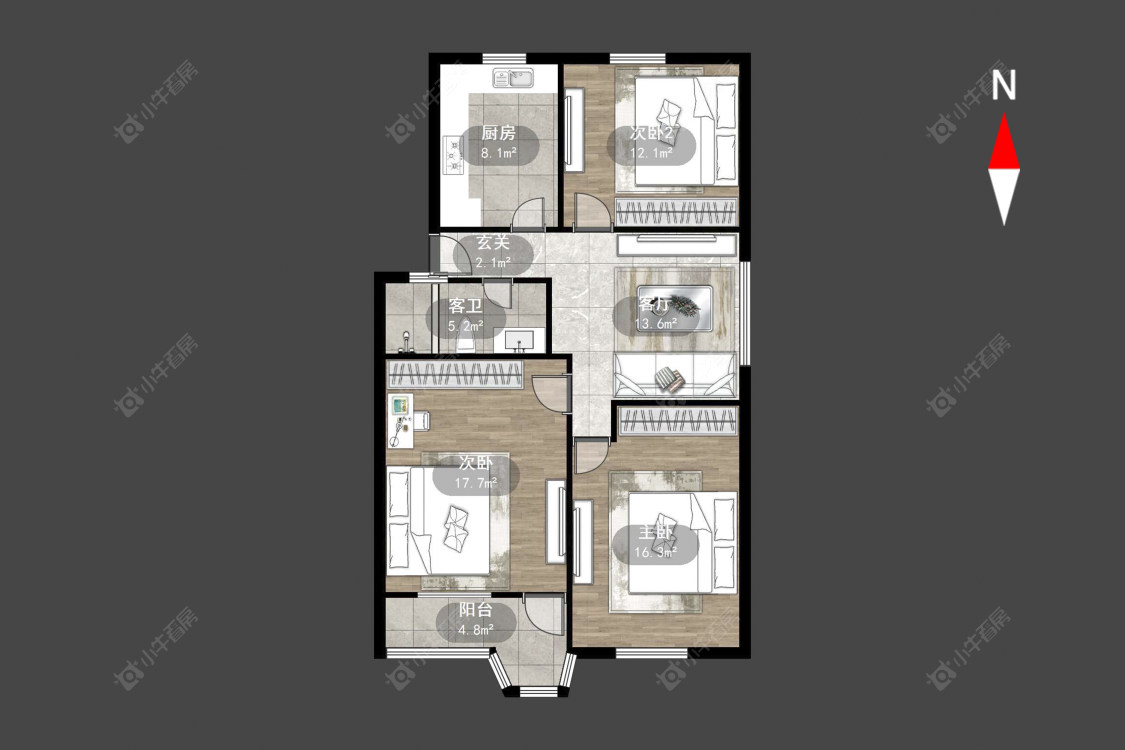 湖塘花园新村房源户型图 常州湖塘花园新村在售二手房源户型图_小牛看房