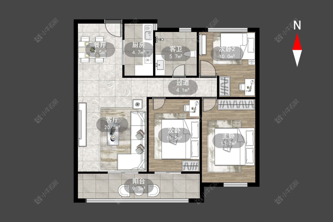 绿地香颂花园房源户型图 常州绿地香颂花园在售二手房源户型图_小牛看房