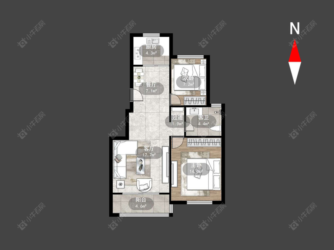 常州百草苑在售二手房源户型图_小牛看房