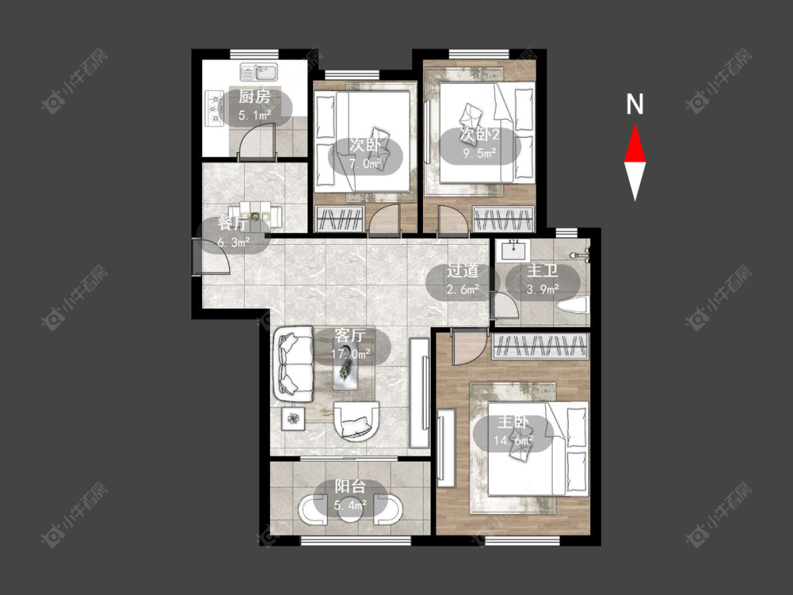 常州清水湾花园二期在售二手房源户型图_小牛看房