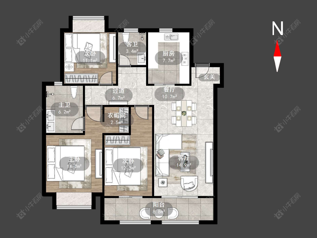 常州弘阳天下锦在售二手房源户型图_小牛看房