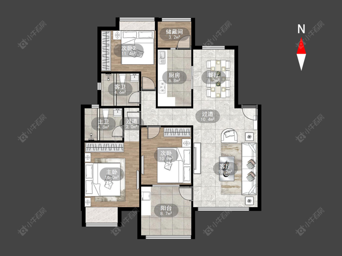 常州奥林匹克花园在售二手房源户型图_小牛看房