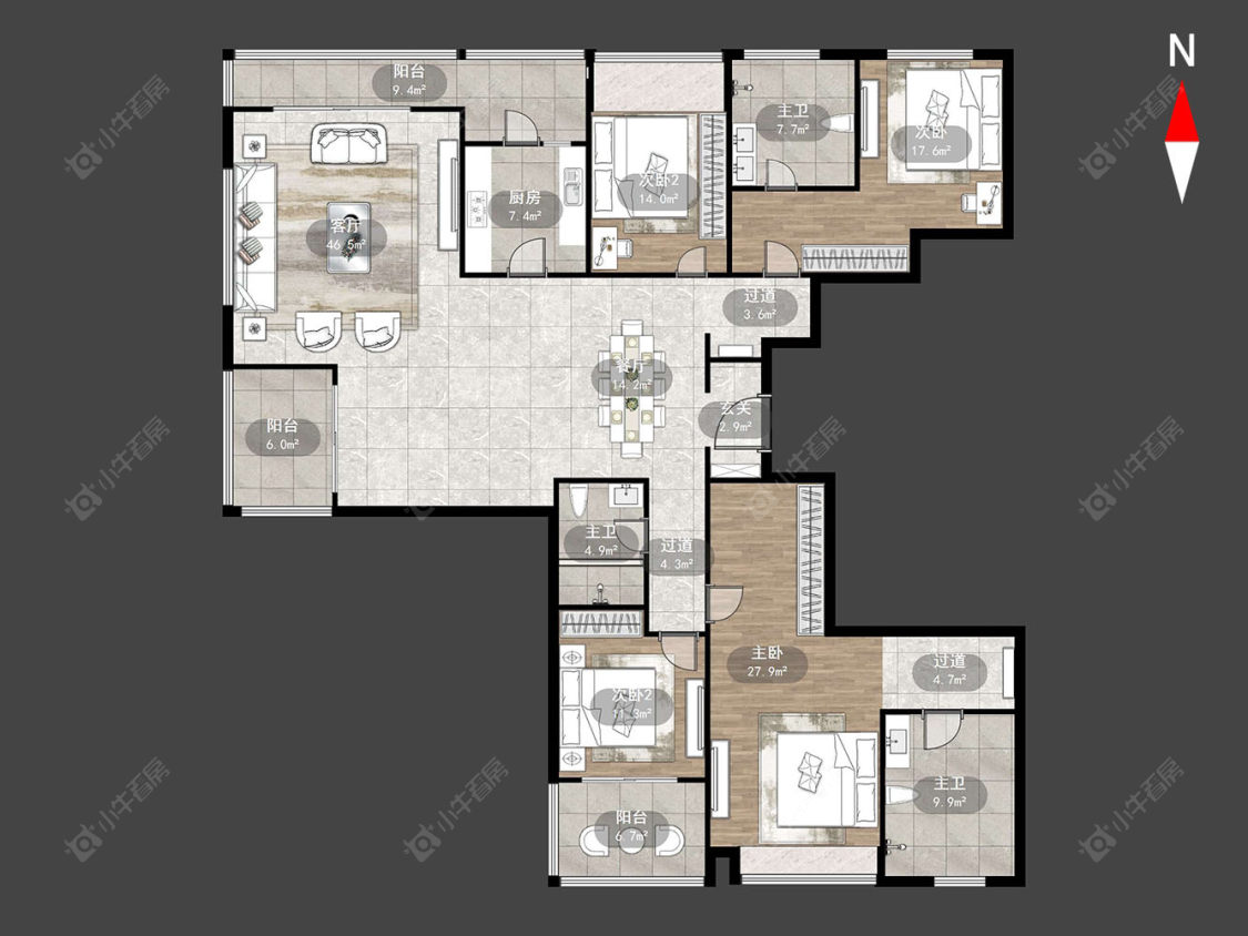 万科瑧湾汇(原蓝光黑钻)房源户型图 常州万科瑧湾汇(原蓝光黑钻)在售二手房源户型图_小牛看房