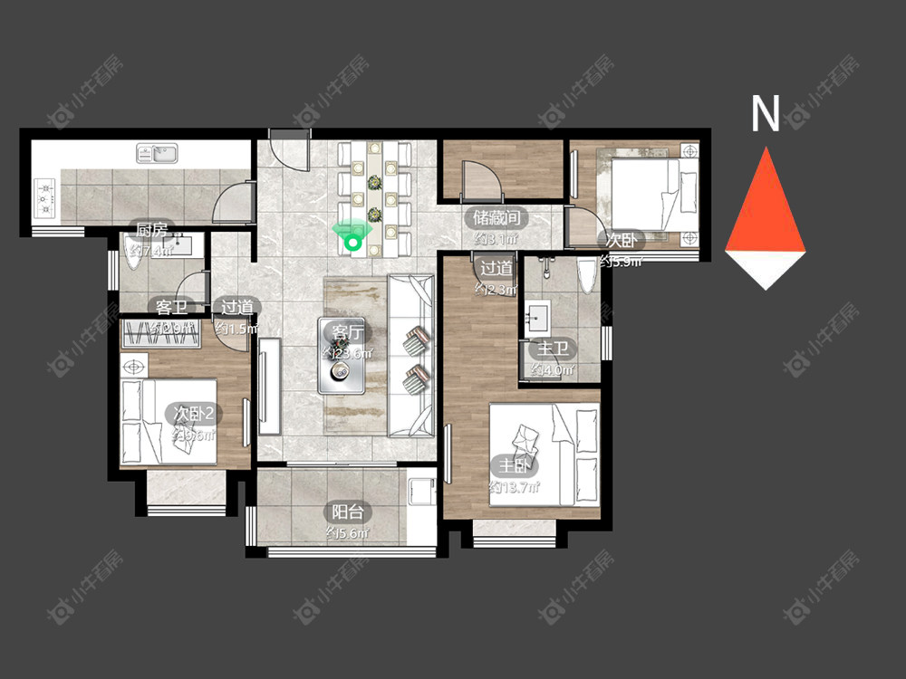 常州星河国际十二区在售二手房源户型图_小牛看房