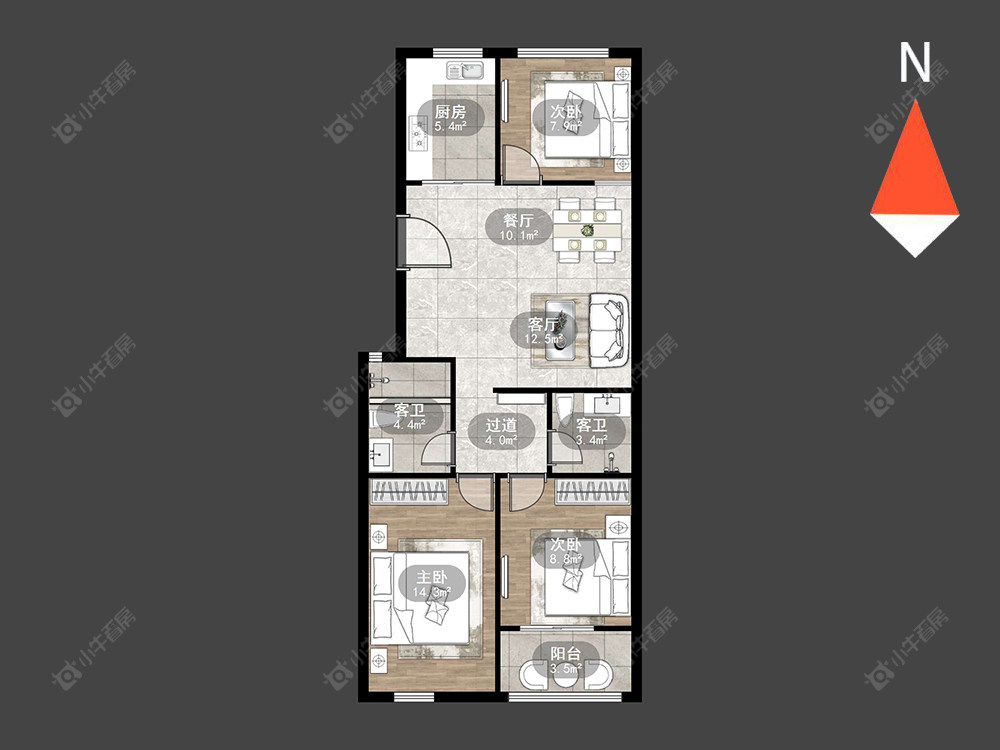 常州新濠澜境3室2厅2卫在售二手房房源图片