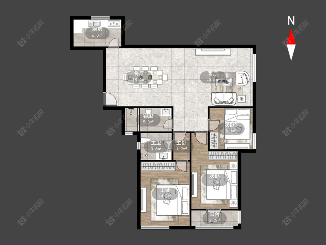 常州新城长岛在售二手房源户型图_小牛看房