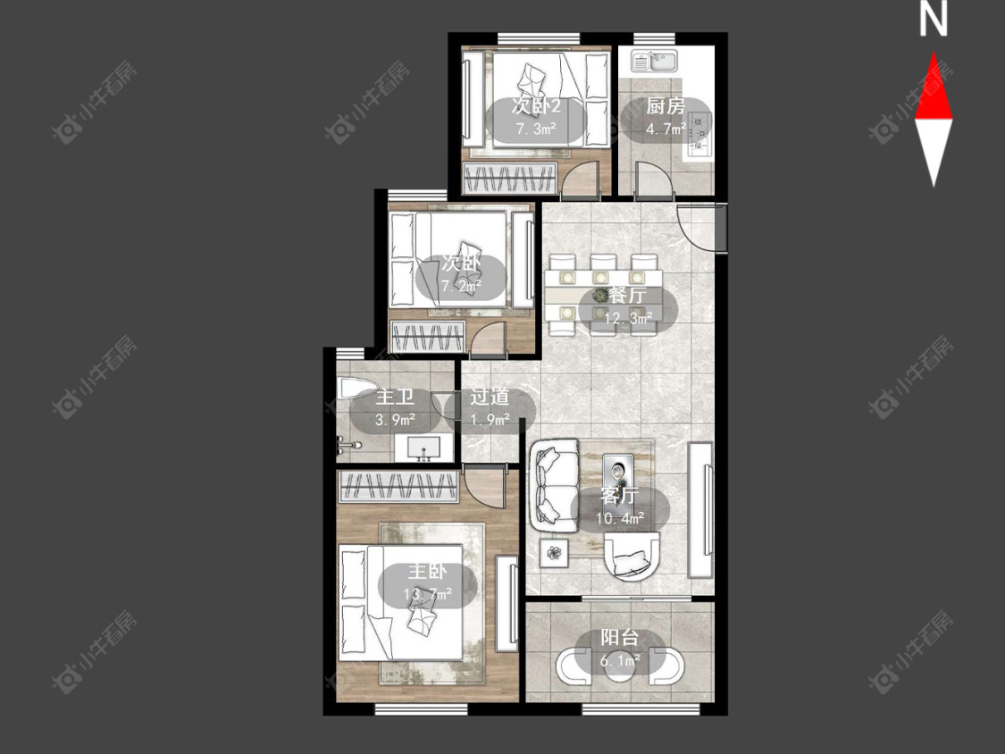蔚蓝天地一二期房源户型图 常州蔚蓝天地一二期在售二手房源户型图_小牛看房