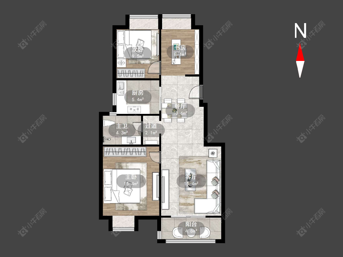 朝阳瑞景华庭房源户型图 常州朝阳瑞景华庭在售二手房源户型图_小牛看房