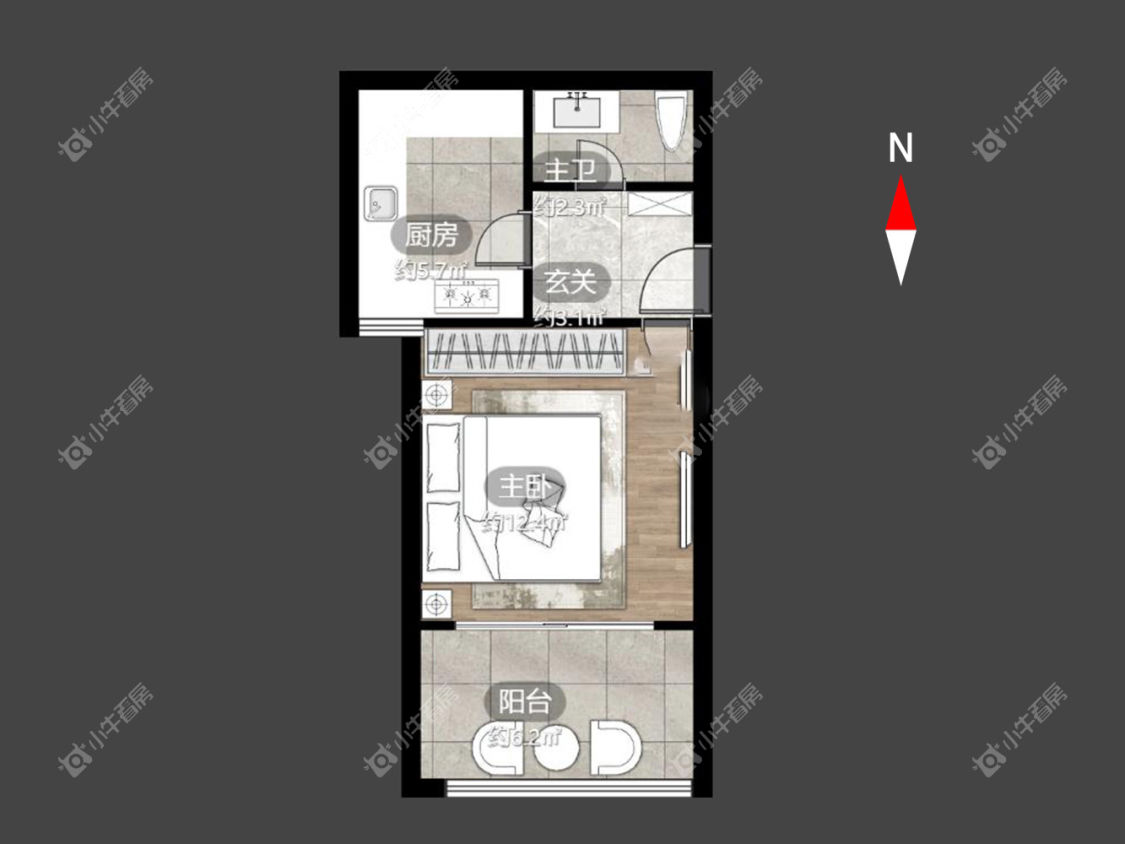 玉龙湾花园房源户型图 常州玉龙湾花园在租房源户型图_小牛看房