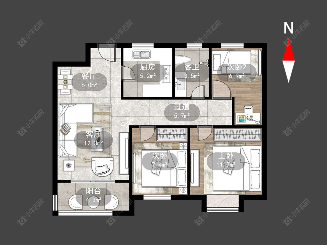 常州上东区在售二手房源户型图_小牛看房