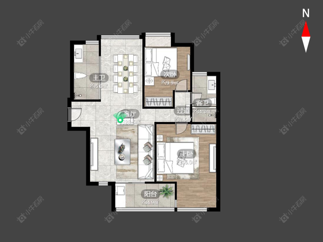 常州景瑞曦城在售二手房源户型图_小牛看房
