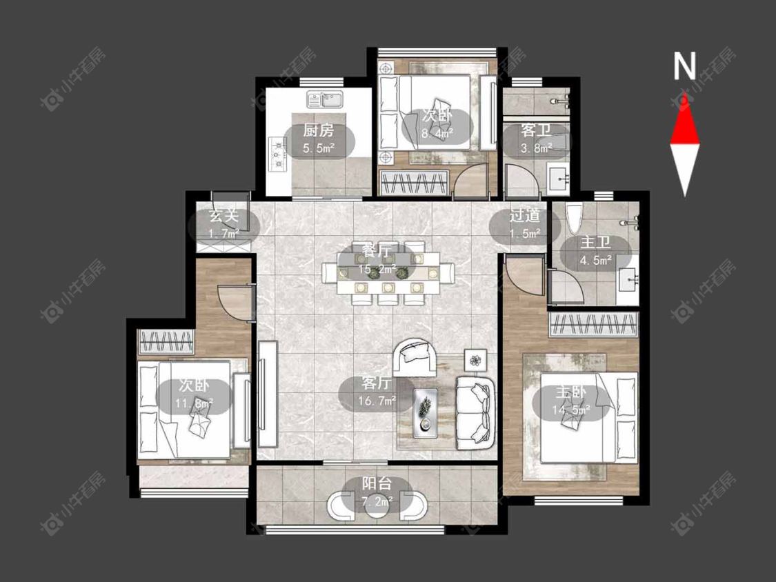 新城都荟房源户型图 常州新城都荟在售二手房源户型图_小牛看房