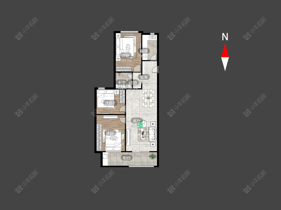 九洲花园二期房源户型图 常州九洲花园二期在售二手房源户型图_小牛看房