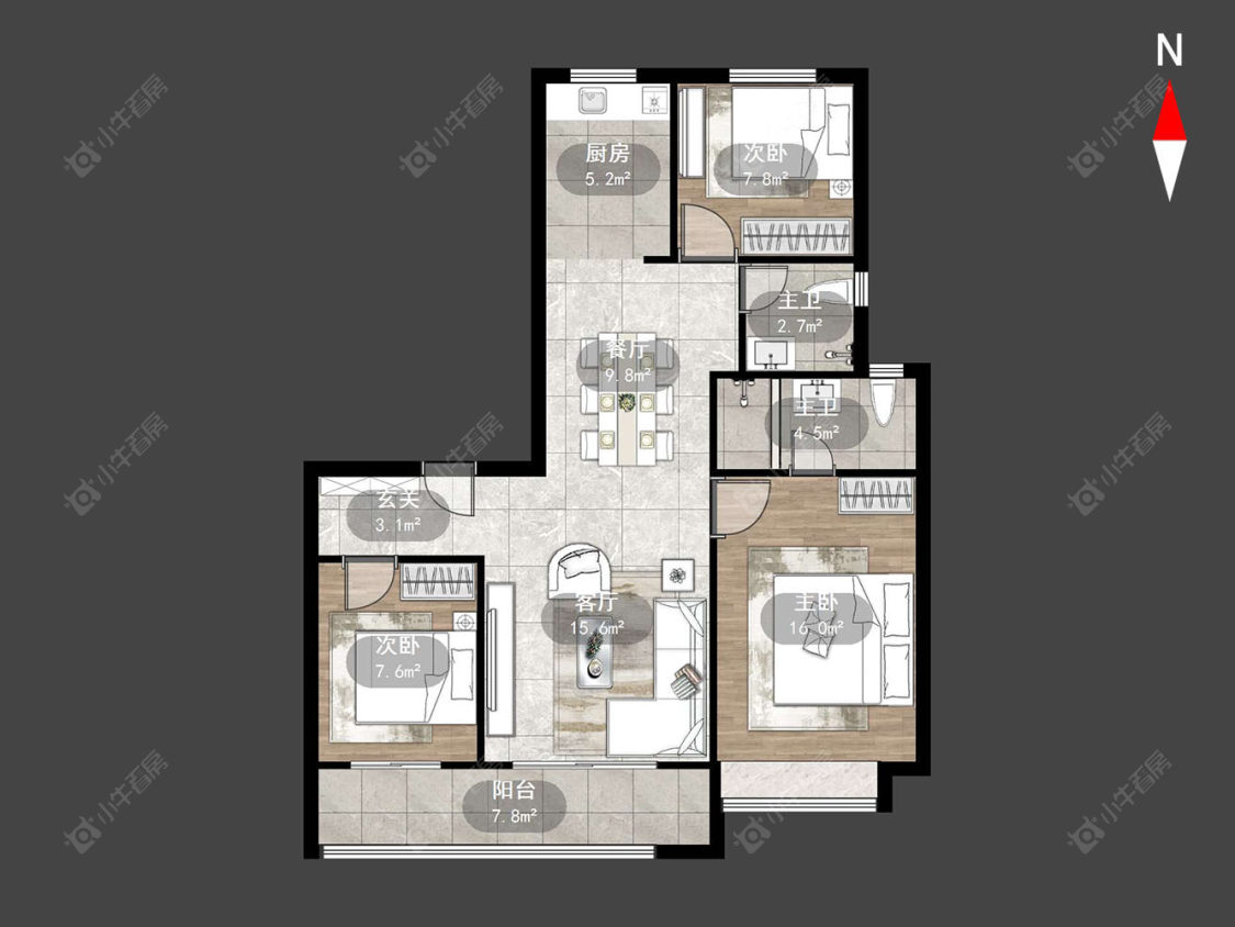 常州保利和光晨樾在售二手房源户型图_小牛看房